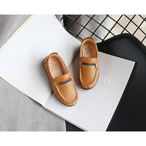 

Boys' Comfort PU Loafers & Slip-Ons Little Kids(4-7ys) / Big Kids(7years ) Walking Shoes Black / White / Brown Spring / Summer / Color Block