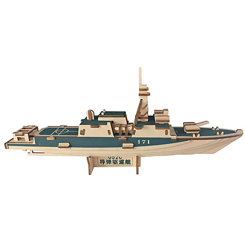 

3D Puzzle Jigsaw Puzzle Model Building Kit Warship Ship DIY Wooden Classic Kid's Unisex Toy Gift