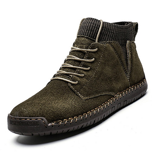 

Men's Comfort Shoes Suede Winter Boots Running Shoes Black / Brown / Army Green