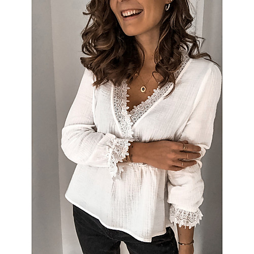 

Women's Daily Blouse - Solid Colored Black