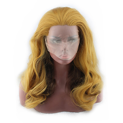 

Synthetic Wig Curly Asymmetrical Wig Long Light golden Synthetic Hair 27 inch Women's Best Quality Blonde