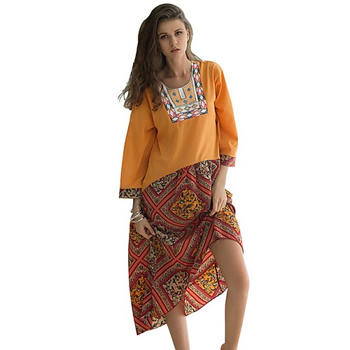 

Women's Swing Dress - Geometric Yellow M L XL XXL