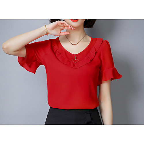 

Women's Daily T-shirt - Solid Colored Blushing Pink