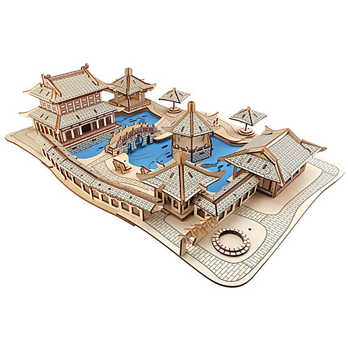 

Building Blocks 3D Puzzle Jigsaw Puzzle Famous buildings House DIY Wood Natural Wood Unisex Boys' Toy Gift