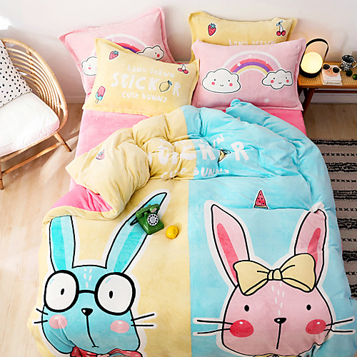 

Cartoon Flannel Duvet Cover Set Queen Bedding Cover Set Boys Girls Duvet Comforter Cover Set Luxury Soft Queen Duvet Cover Set