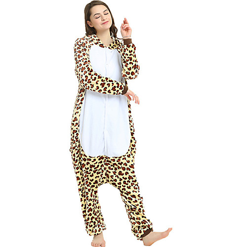 фото Взрослые пижамы кигуруми leopard bear цельные пижамы флис коричневый косплей для муж. и жен. нижнее и ночное белье животных мультфильм фестиваль / праздник костюмы lightinthebox