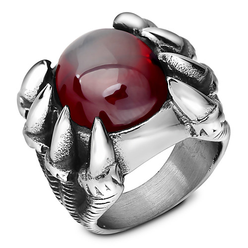 

Men's Band Ring 1pc Burgundy Titanium Steel Geometric Punk Trendy Daily Jewelry Geometrical Hope Cool