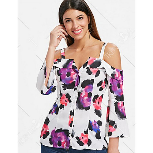 

Women's Daily T-shirt - Floral White