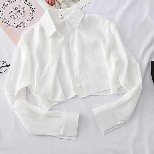 

Women's Daily Shirt - Solid Colored White
