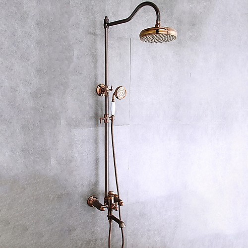 

Shower System Set - Handshower Included Rainfall Contemporary Electroplated Wall Installation Ceramic Valve Bath Shower Mixer Taps