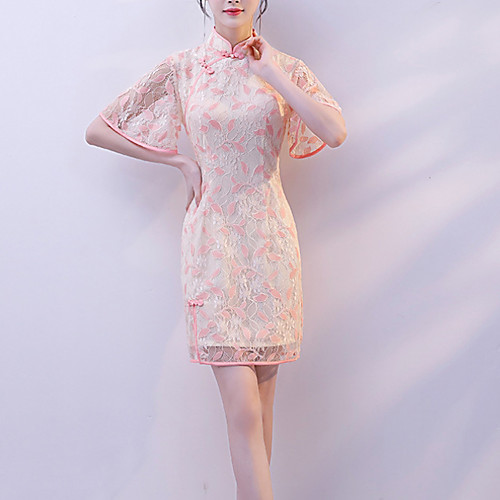

Women's Elegant Sheath Dress - Solid Colored Blushing Pink Beige S M L XL