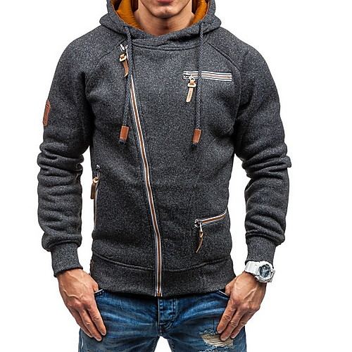 

Men's Casual Hoodie - Solid Colored Black US34 / UK34 / EU42