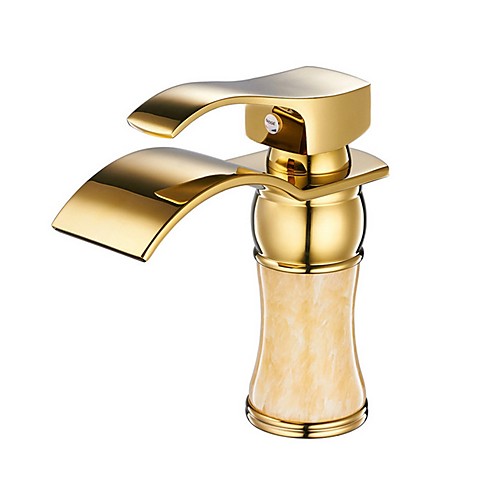 

Bathroom Sink Faucet - Waterfall Electroplated Free Standing Single Handle One HoleBath Taps