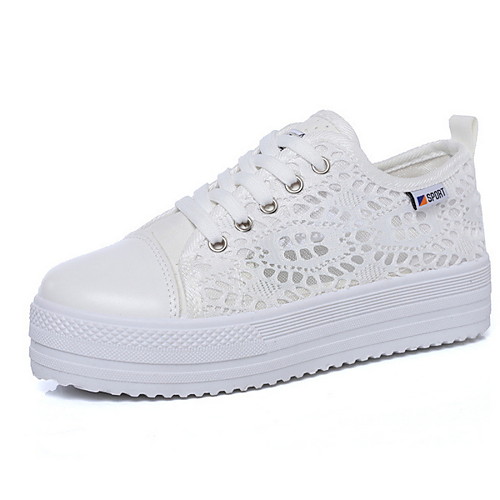 

Women's Sneakers Creepers Round Toe PU Winter Black / White