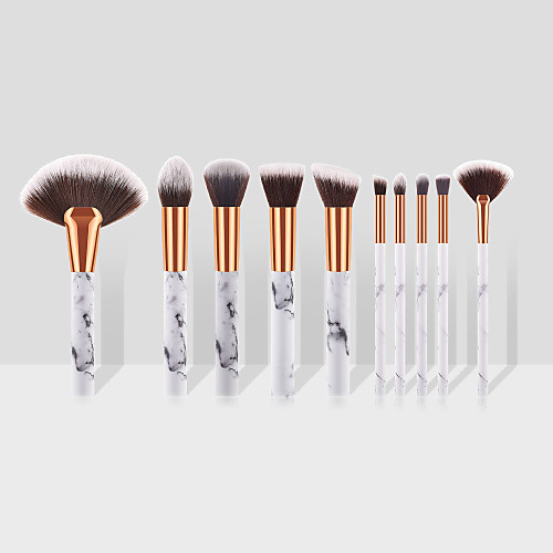 

Miyaup marble pattern pole cosmetic brush large fan-shaped brush white bottom gray point nylon hair makeup brush