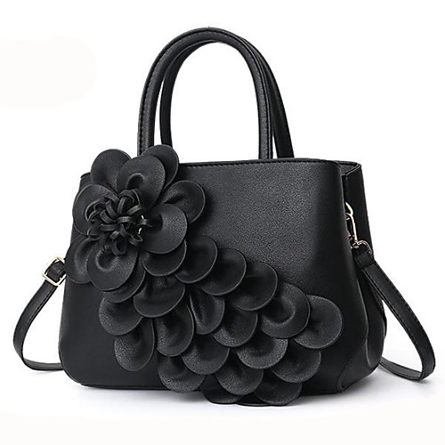 

Women's Flower PU Top Handle Bag Black / Purple / Red