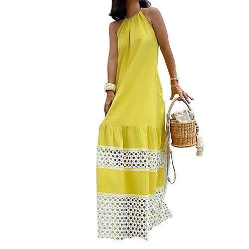 

Women's A Line Sheath Dress - Solid Colored Yellow S M L XL