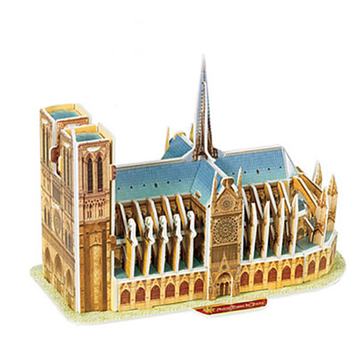 

3D Puzzle Paper Model Famous buildings Notre Dame de Paris Cathedral DIY Hard Card Paper Kid's Unisex Toy Gift