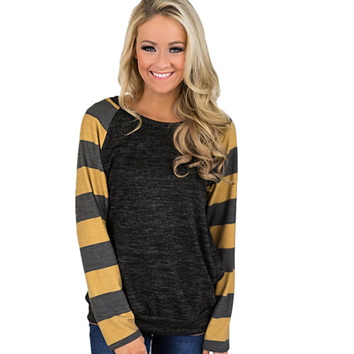 

Women's Daily T-shirt - Color Block Black