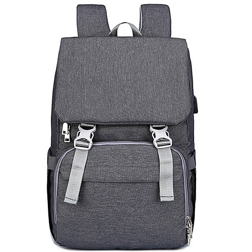 

Large Capacity Nylon Zipper Commuter Backpack Daily Black / Dark Grey / Blue