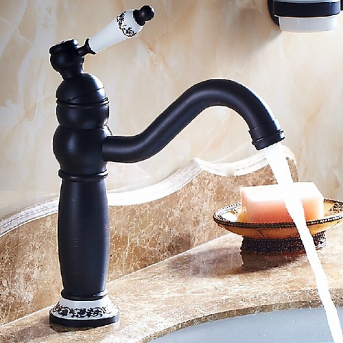 

Bathroom Sink Faucet - Widespread Electroplated Centerset Single Handle One HoleBath Taps