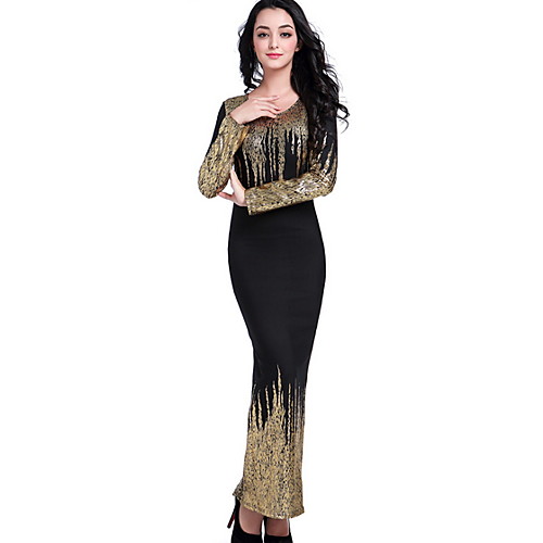

Women's Bodycon Dress - Color Block Black M L XL