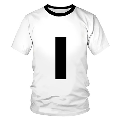 

Men's Daily Sports Basic / Street chic T-shirt - Color Block / 3D / Letter Print White
