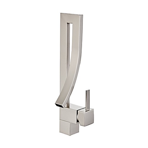 

Bathroom Sink Faucet - Widespread Nickel Brushed Free Standing Single Handle One HoleBath Taps