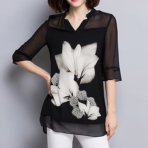 

Women's Daily Blouse - Floral Black