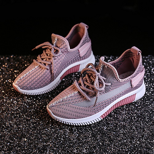 

Women's Athletic Shoes Flat Heel Round Toe Tissage Volant Running Shoes Fall & Winter Yellow / Blue / Pink / Color Block