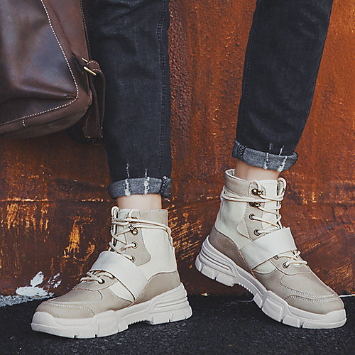

Men's Comfort Shoes Suede Winter Boots Booties / Ankle Boots Black / Beige / Khaki
