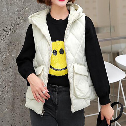 

Жен. Однотонный Жилет, Полиэфир Черный / Светло-коричневый / Желтый L / XL / XXL