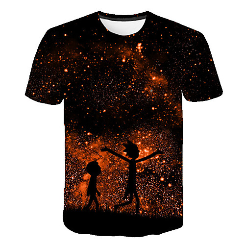 

Men's Daily Going out Basic / Street chic T-shirt - Geometric Print Red