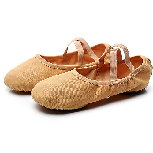 

Women's Ballet Shoes Cotton Flat Flat Heel Dance Shoes Black / Brown / Camel