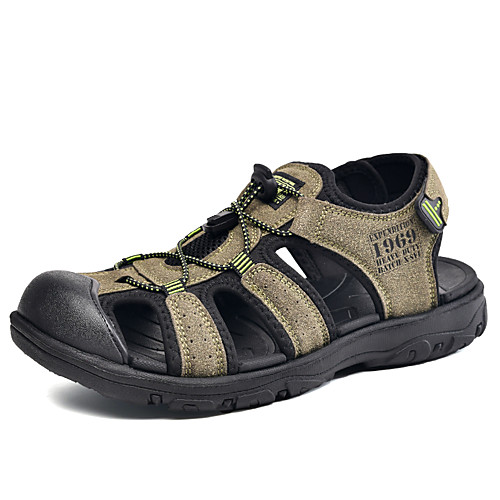 

Men's Suede Summer Classic / Casual Sandals Walking Shoes Non-slipping Army Green / Black / Gray