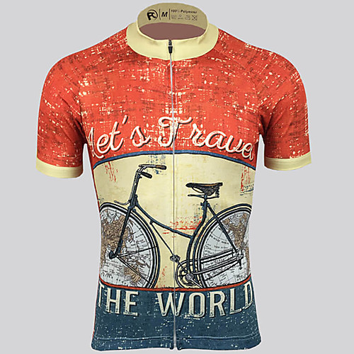 

21Grams Men's Short Sleeve Cycling Jersey 100% Polyester Red Funny Bike Jersey Top Mountain Bike MTB Road Bike Cycling UV Resistant Breathable Quick Dry Sports Clothing Apparel / Stretchy / Race Fit