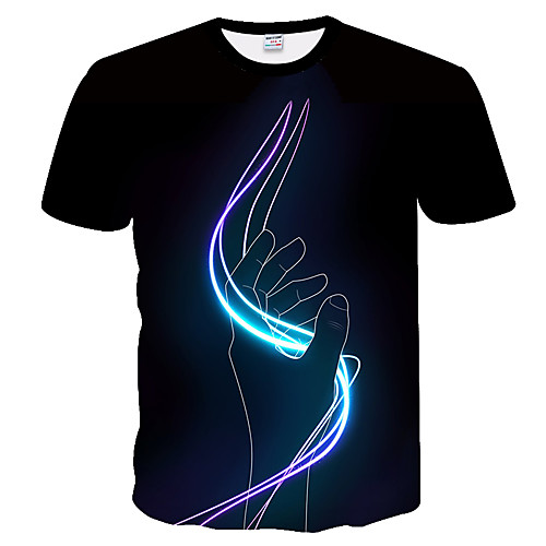 

Men's Daily Weekend Basic T-shirt - Color Block / 3D Black