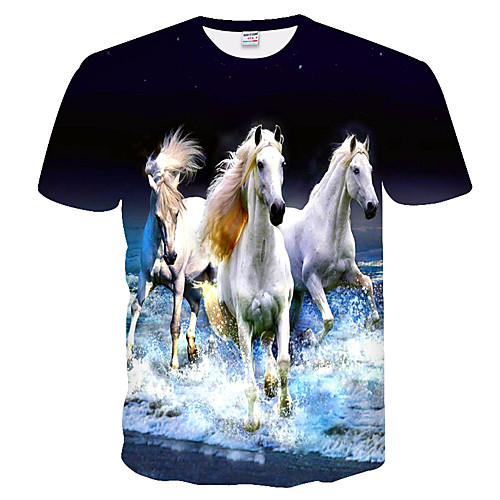 

Men's Daily Weekend Basic T-shirt - Color Block / 3D White