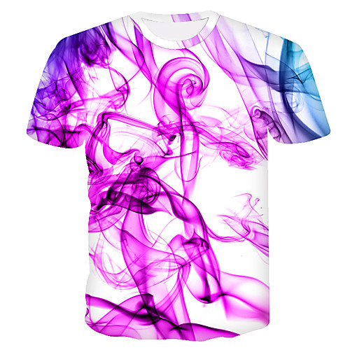 

Men's Daily Weekend Basic T-shirt - Color Block / 3D Purple