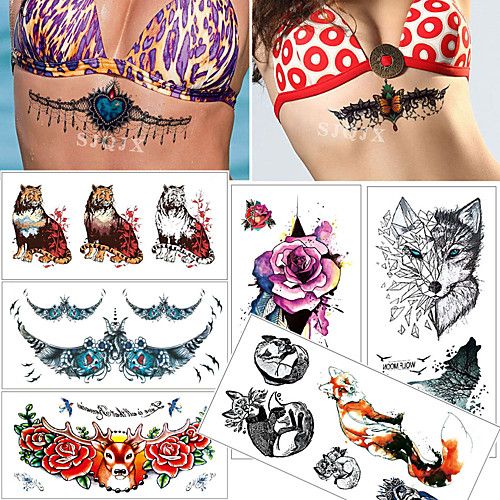 

1 pcs Temporary Tattoos Water Resistant / Waterproof / Safety / Best Quality Face / Body / Hand Water-Transfer Sticker Body Painting Colors