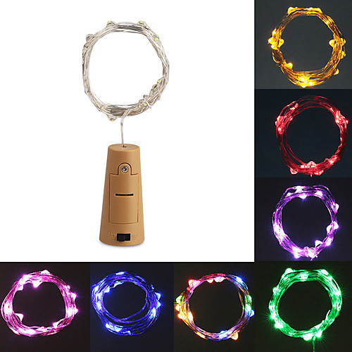 

1pcs Included Battery 2M 20LED Cork Shaped LED String Garland silver Wire Fairy Lights for Glass Craft Bottle Christmas Valen