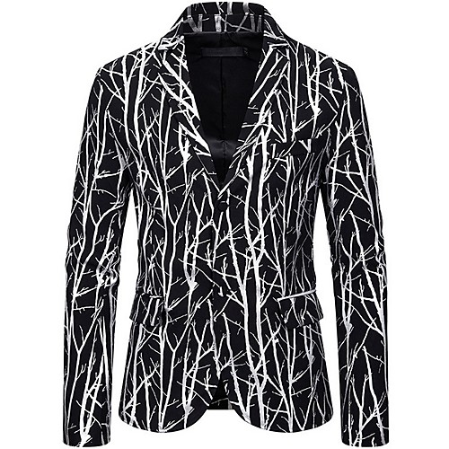 

Men's Blazer Notch Lapel Polyester Gold / Silver