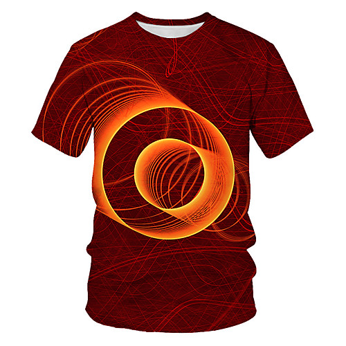 

Men's Daily Sports Basic / Street chic T-shirt - Geometric / Color Block / 3D Print Rainbow