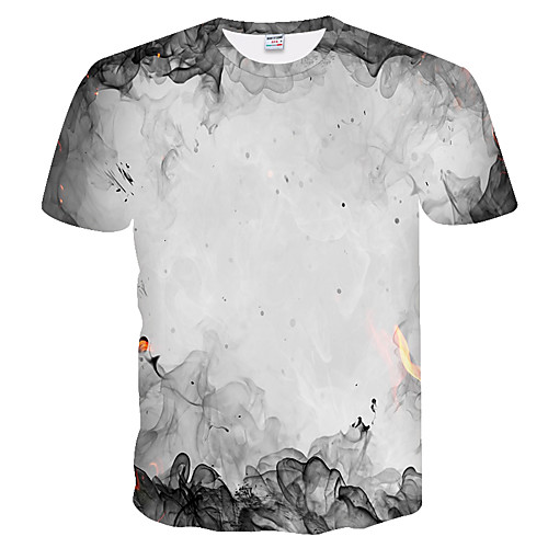 

Men's Daily Weekend Basic T-shirt - Color Block / 3D White