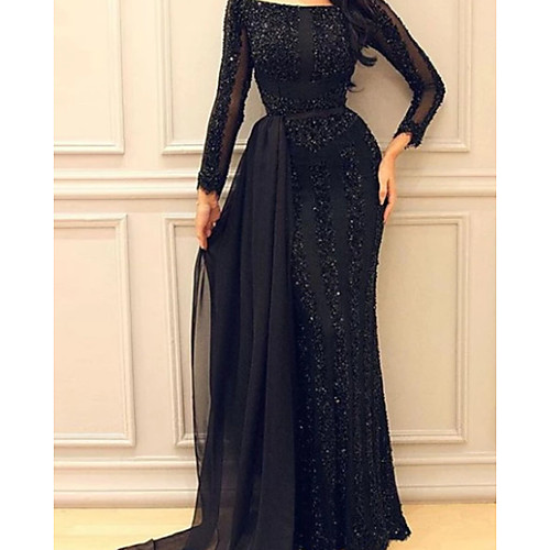

Women's Maxi Black Dress Sheath Solid Colored S M Slim
