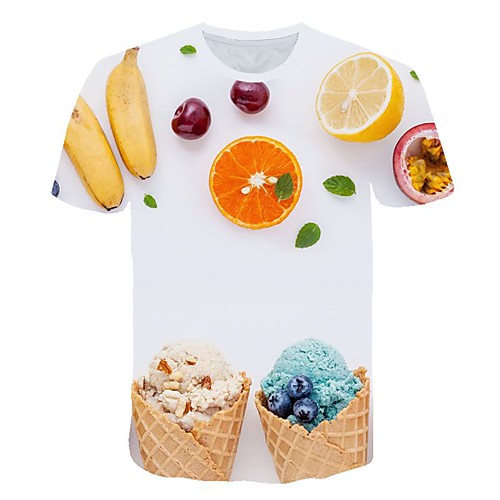 

Men's Daily Going out Basic / Street chic T-shirt - Geometric Print White