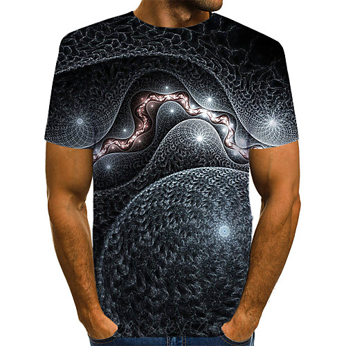 

Men's Daily Weekend T-shirt - Geometric / 3D / Abstract Print Black