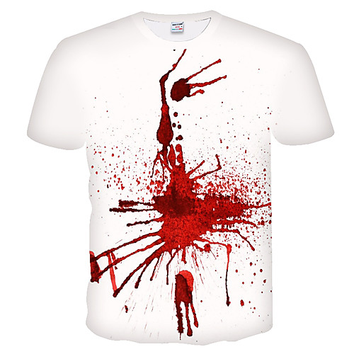 

Men's Daily Weekend Basic T-shirt - Color Block / 3D White