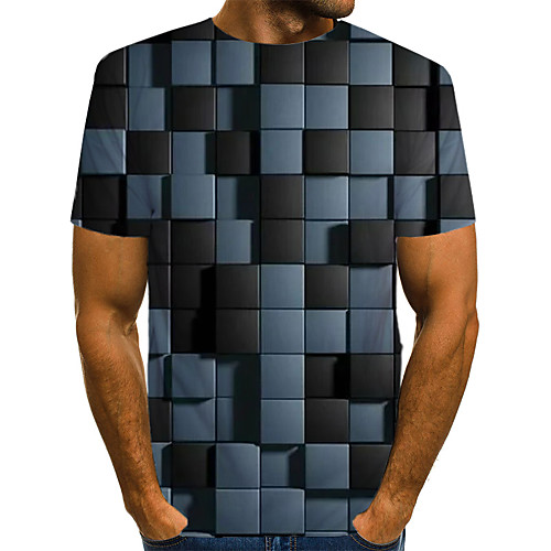 

Men's Daily Weekend T-shirt - Geometric / 3D / Abstract Print Black