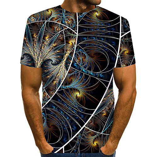 

Men's Daily Weekend T-shirt - Geometric / 3D / Abstract Print Black